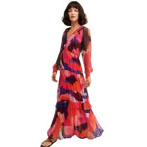 Anthropologie Women's Multicolor The Marais Printed Tiered Maxi Dress Size XXSP